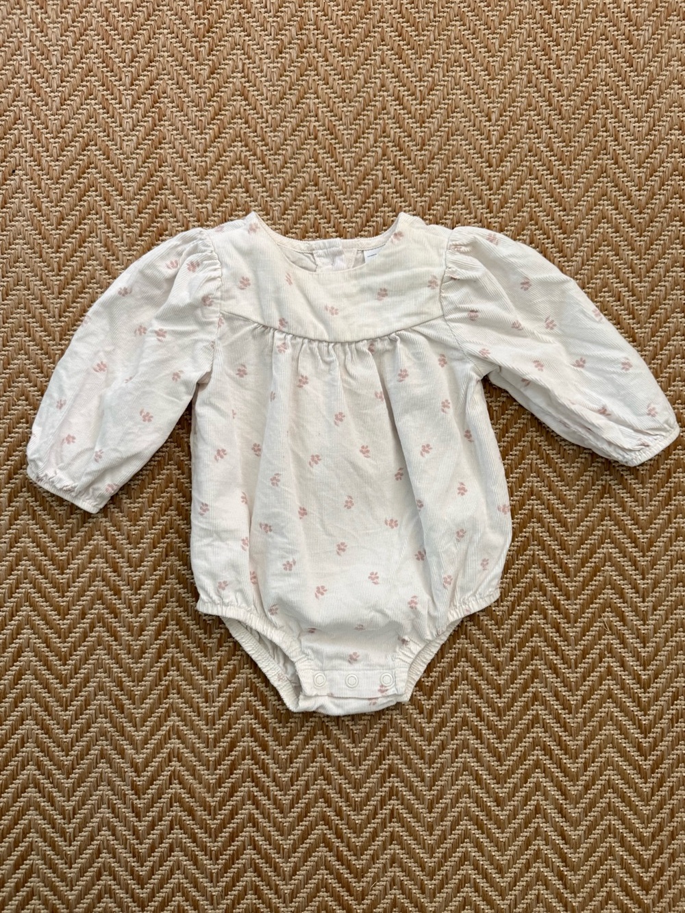 Girls Long Sleeve Floral Bubble Romper